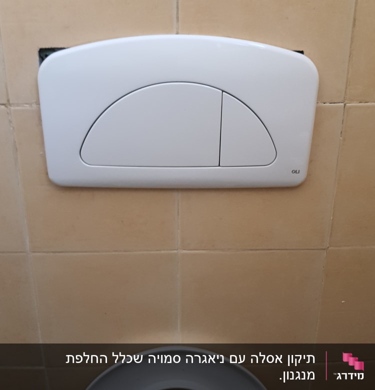 לחצן הדחה כפול על קיר קרמיקה